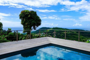 Villa Bellevue et piscine vue mer sur le Diamant